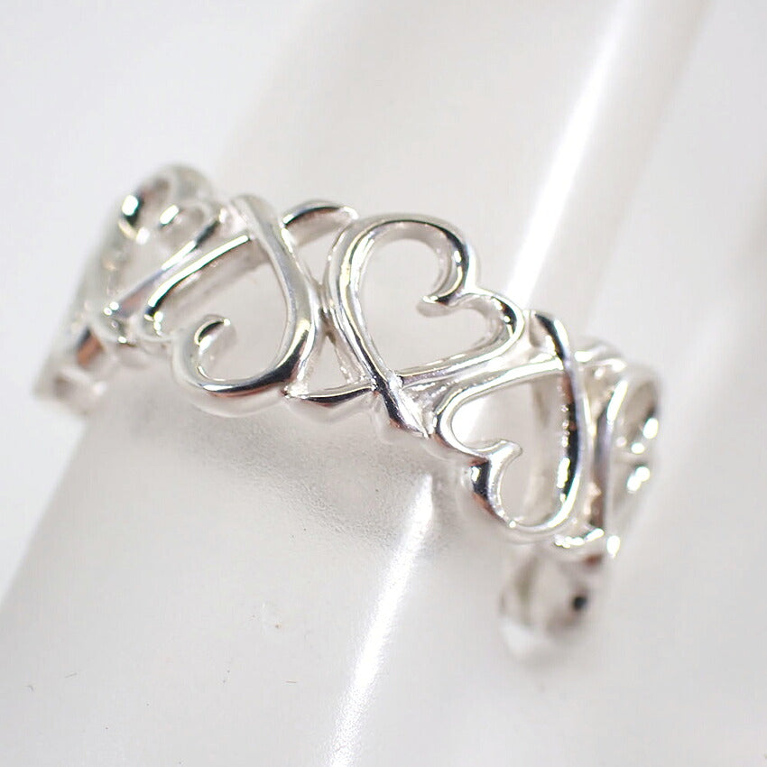 【中古】TIFFANY/ティファニー 925 フルエタニティ ラビングハート リング /9号/j282-2