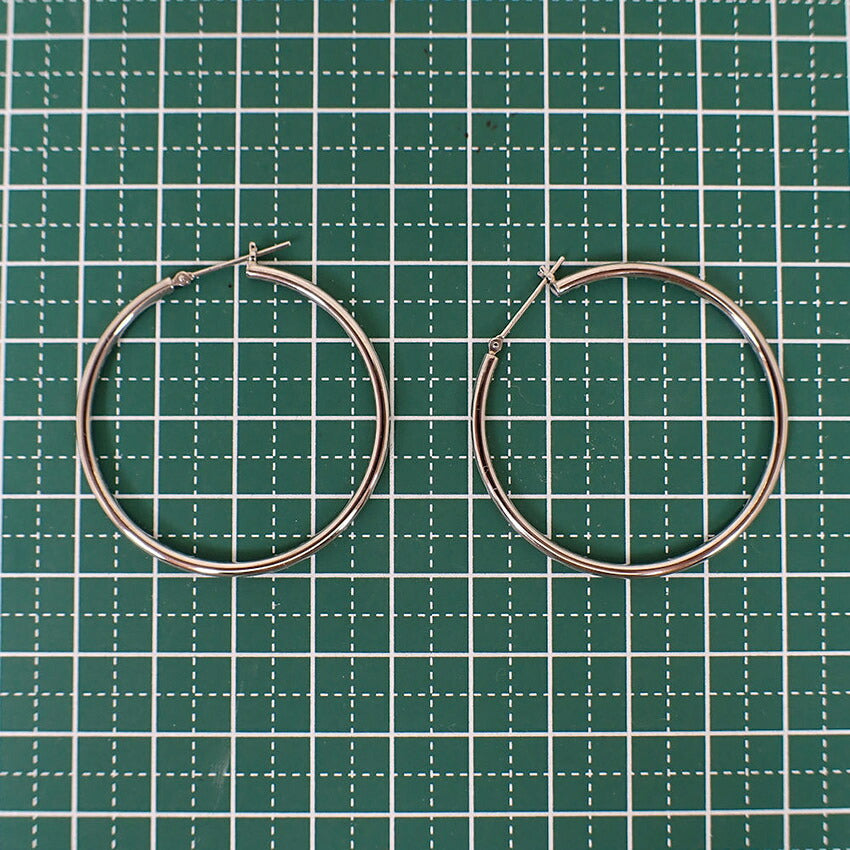 【中古】Pt900 フープ 39.5mm ピアス/j282-6