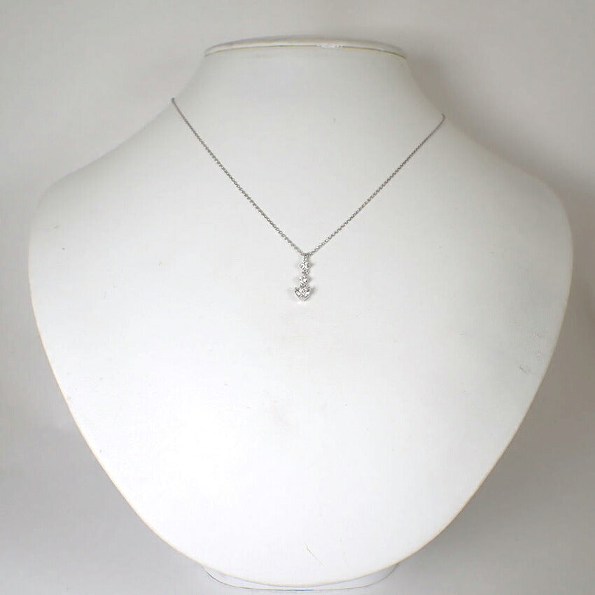 【中古】MIKIMOTO/ミキモト K18 /ダイヤモンド 3P ネックレス/j282-7