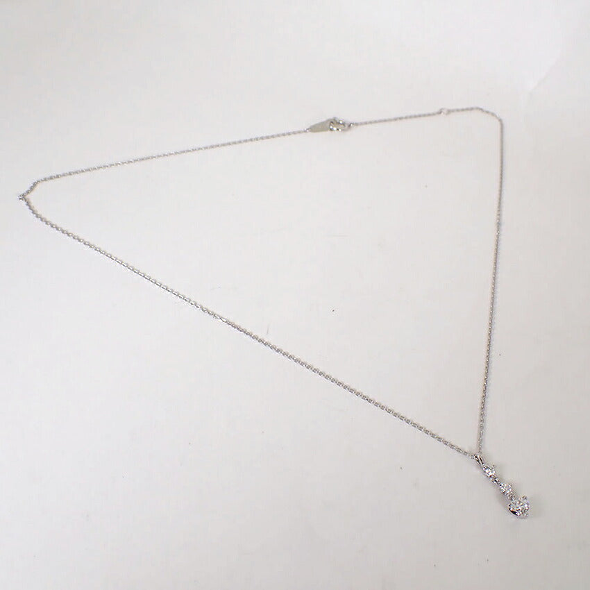 【中古】MIKIMOTO/ミキモト K18 /ダイヤモンド 3P ネックレス/j282-7