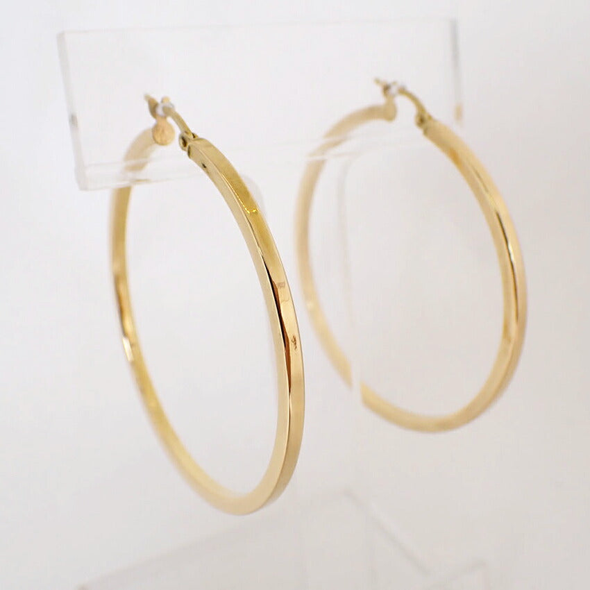 【中古】K18 フープ 44.2mm ピアス/j282-8