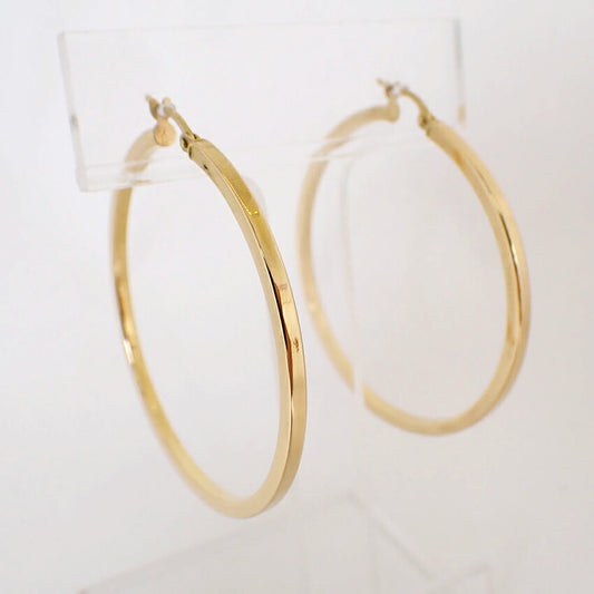 【中古】K18 フープ 44.2mm ピアス/j282-8