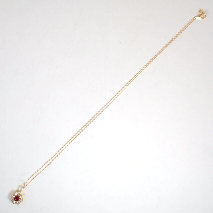 【新品】K18 ルビー ダイヤモンド ペンダント/ネックレス/j283-3
