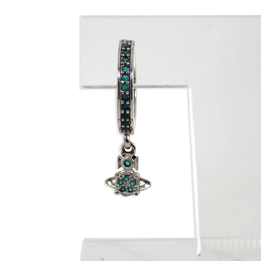 【中古】Vivienne Westwood/ヴィヴィアンウエストウッド オーブ グリーンラインストーン ピアス片方/j283-8