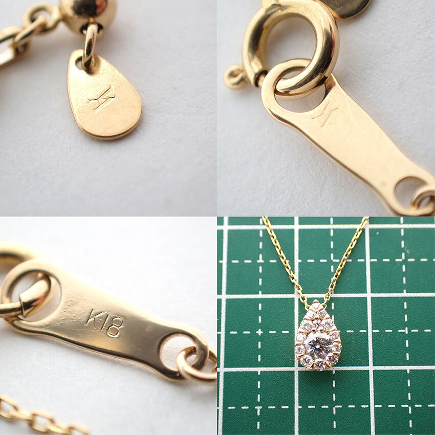 【中古】VENDOME/ヴァンドーム K18 ダイヤモンド ペンダント/ネックレス/j295-2