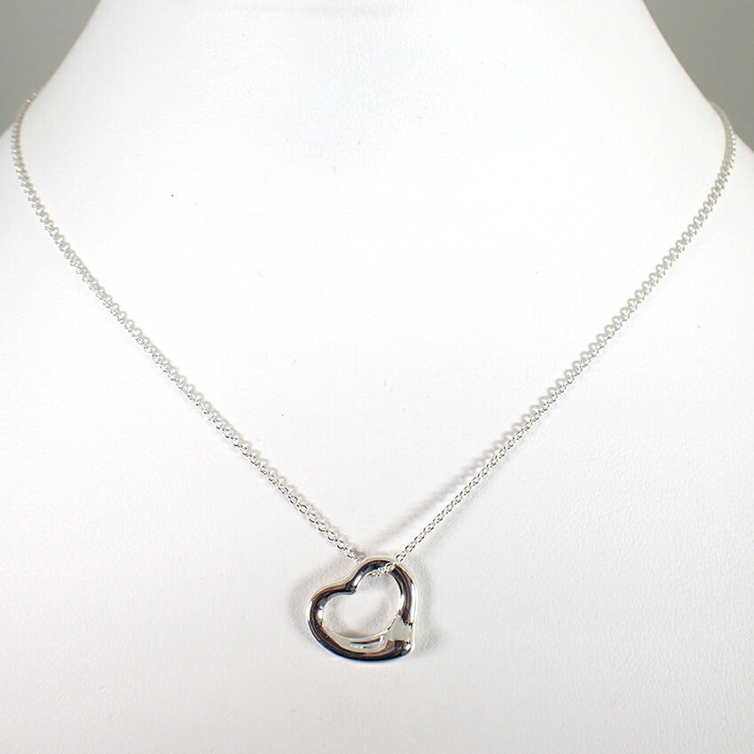 【中古】TIFFANY/ティファニー 925 オープンハート ペンダント/ネックレス/j30-28
