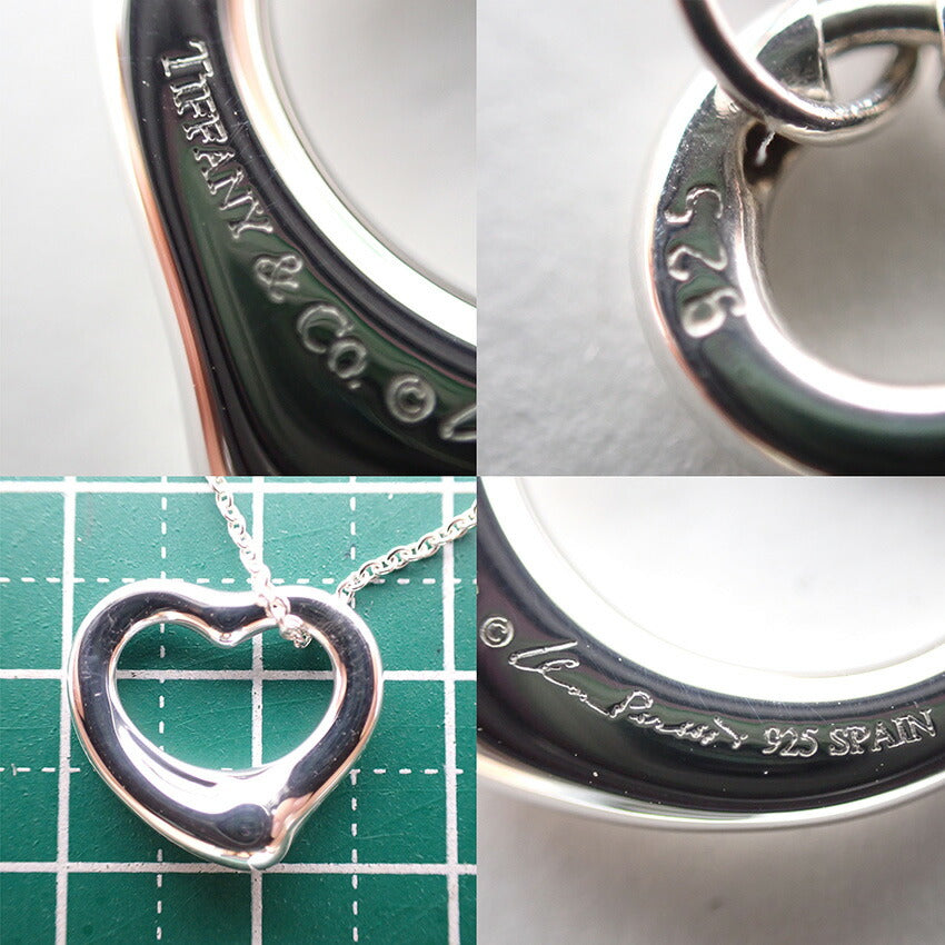 【中古】TIFFANY/ティファニー 925 オープンハート ペンダント/ネックレス/j30-28