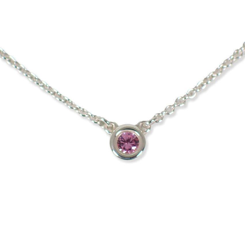【中古】TIFFANY/ティファニー 925 バイザヤード ピンクサファイア ネックレス/j302-5