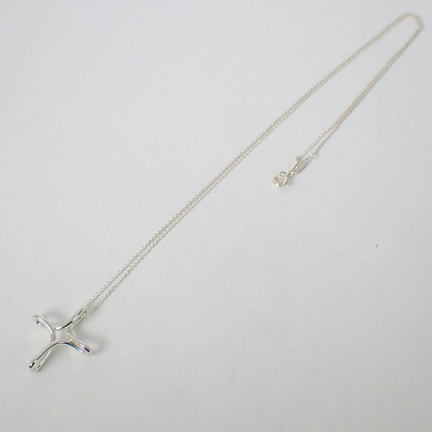 【中古】TIFFANY/ティファニー 925 オープンクロス インフィニティ ロング ペンダント/j305-10