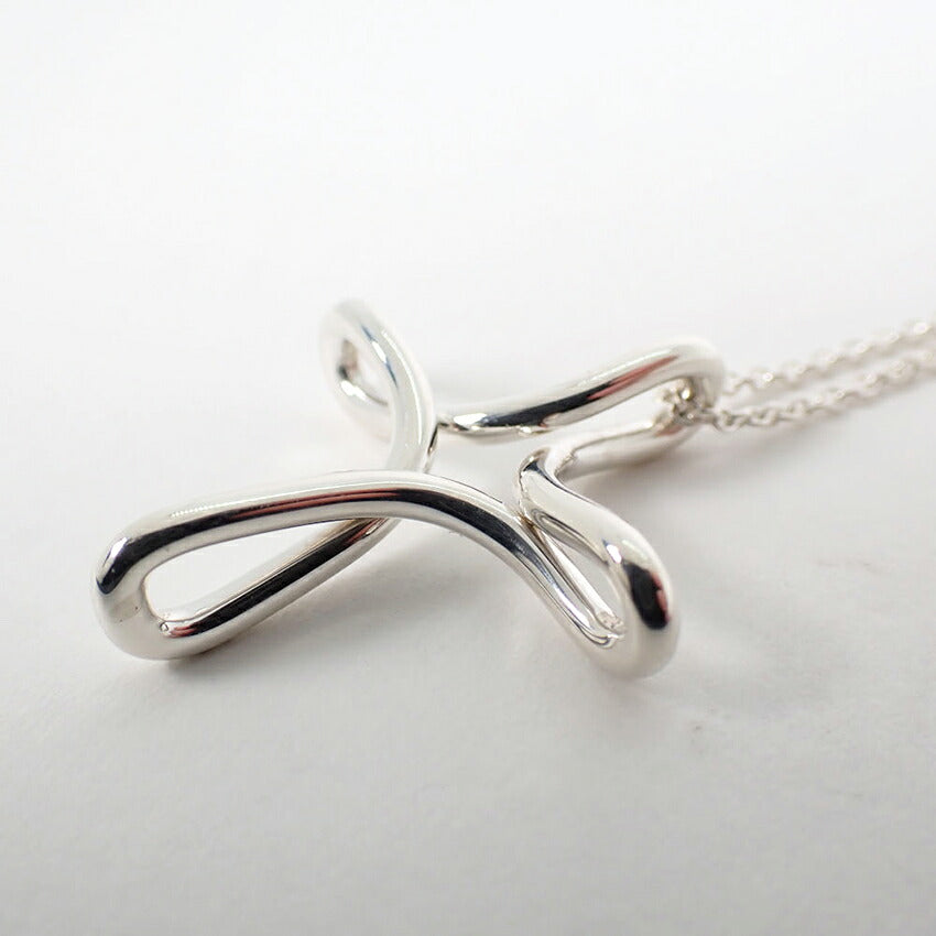 【中古】TIFFANY/ティファニー 925 オープンクロス インフィニティ ロング ペンダント/j305-10