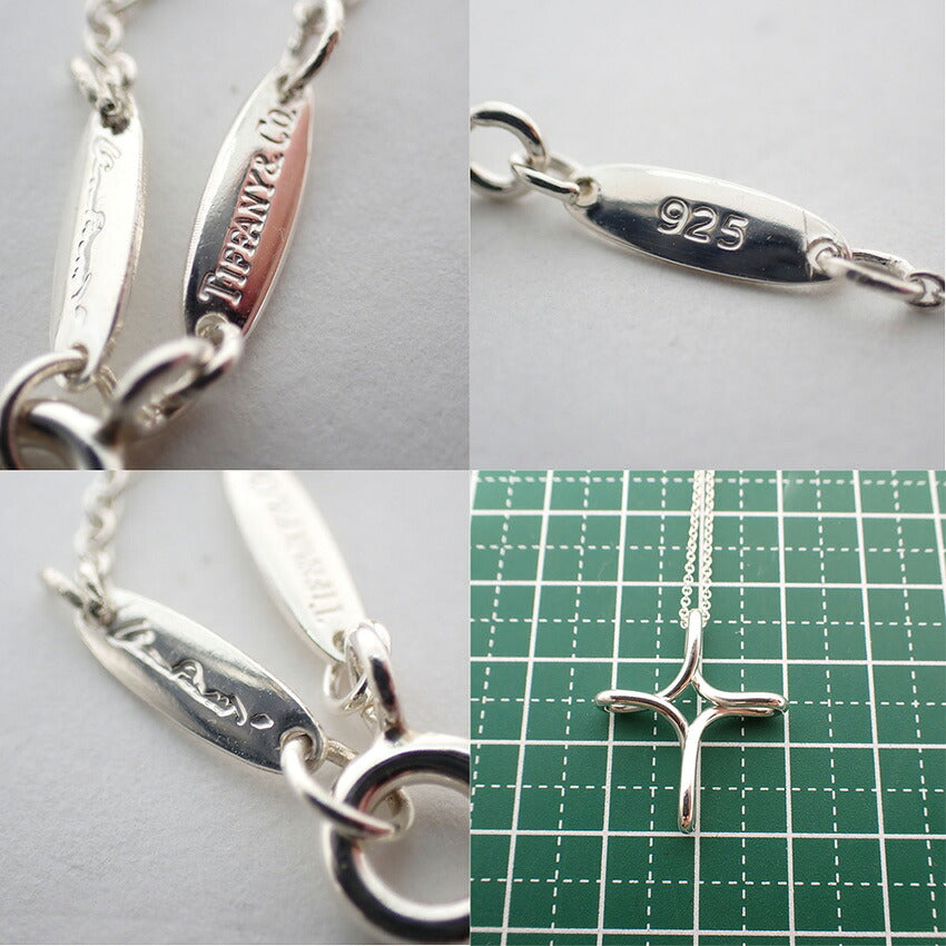 【中古】TIFFANY/ティファニー 925 オープンクロス インフィニティ ロング ペンダント/j305-10