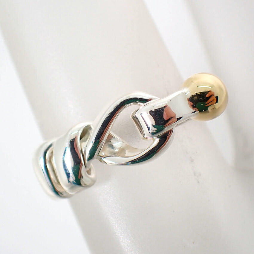 【中古】TIFFANY/ティファニー 925/750 フック＆アイ  リング /8号/j305-2