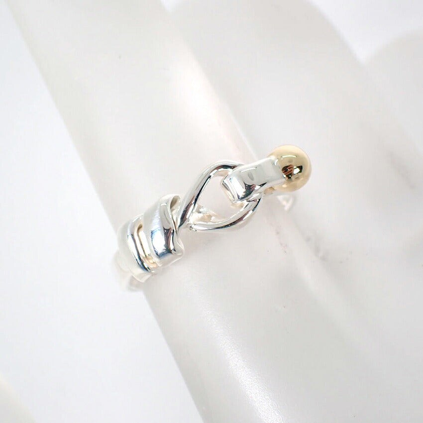 【中古】TIFFANY/ティファニー 925/750 フック＆アイ  リング /8号/j305-2
