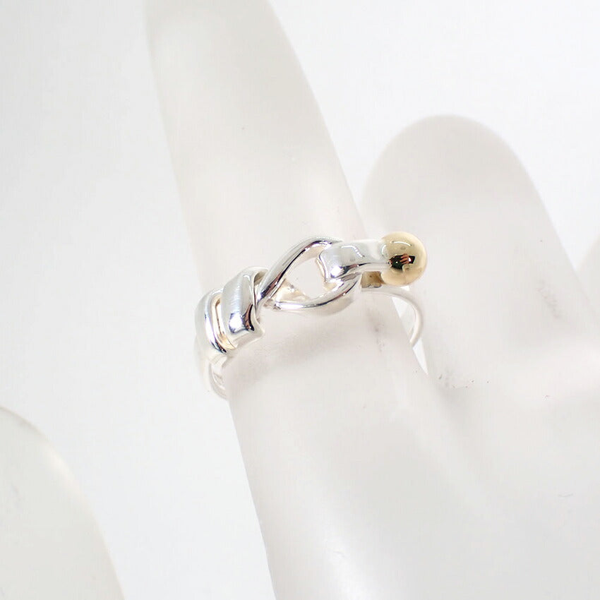 【中古】TIFFANY/ティファニー 925/750 フック＆アイ  リング /8号/j305-2