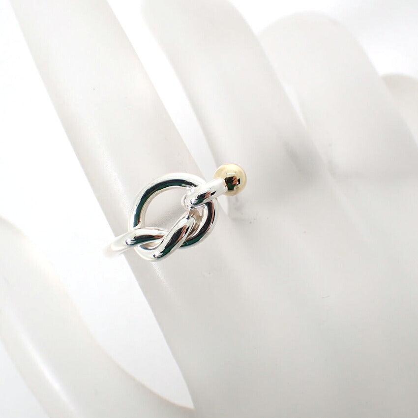 【中古】TIFFANY/ティファニー 925/750 フック＆アイ  リング /9号/j305-4