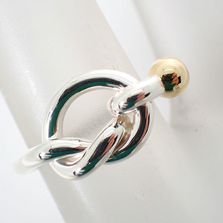 【中古】TIFFANY/ティファニー 925/750 フック＆アイ  リング /9号/j305-4
