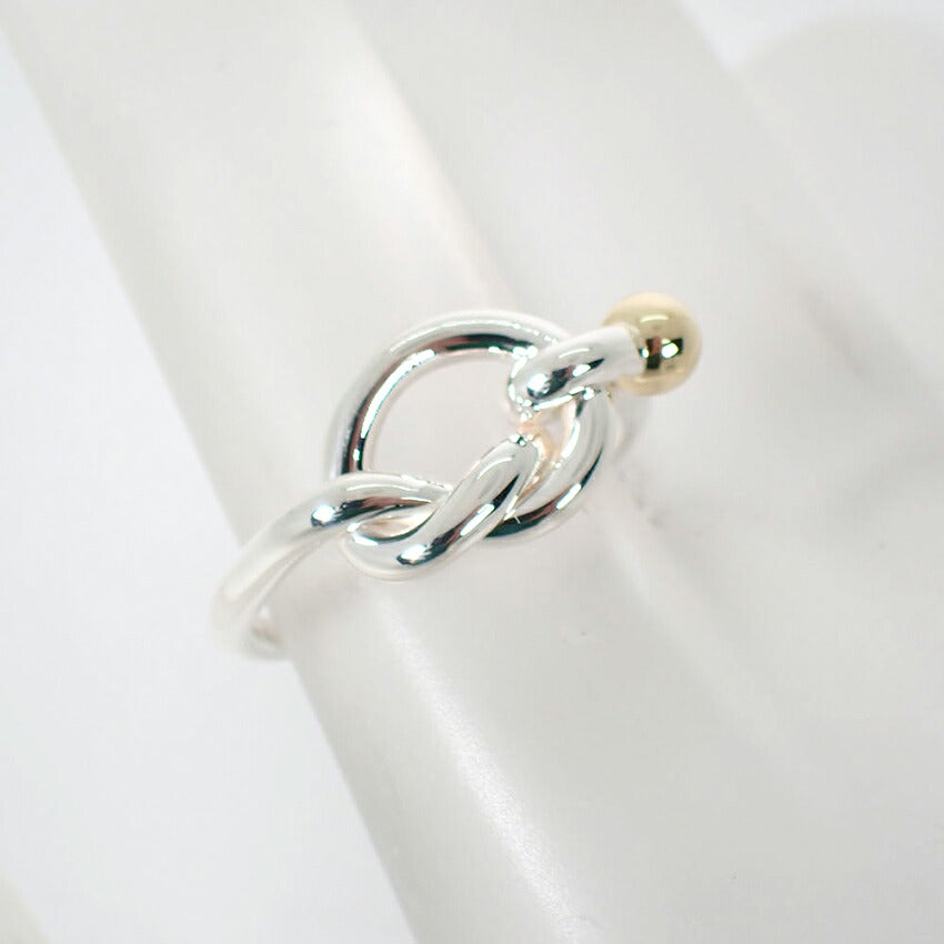 【中古】TIFFANY/ティファニー 925/750 フック＆アイ  リング /9号/j305-4