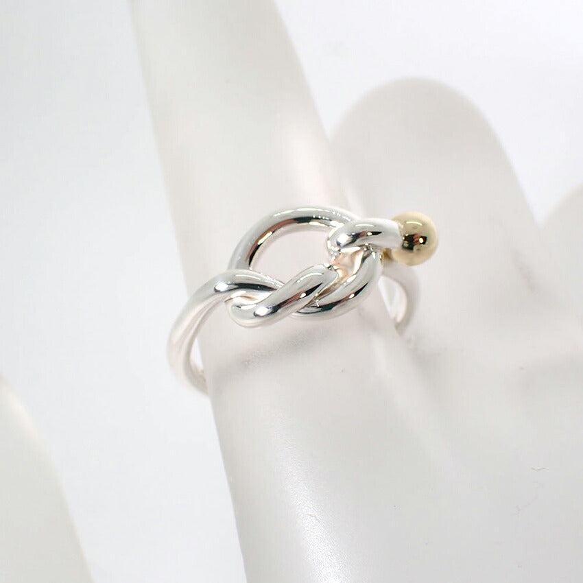 【中古】TIFFANY/ティファニー 925/750 フック＆アイ  リング /9号/j305-4