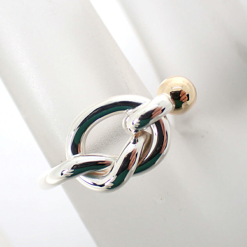 【中古】TIFFANY/ティファニー 925/750 フック＆アイ  リング /9.5号/j305-7