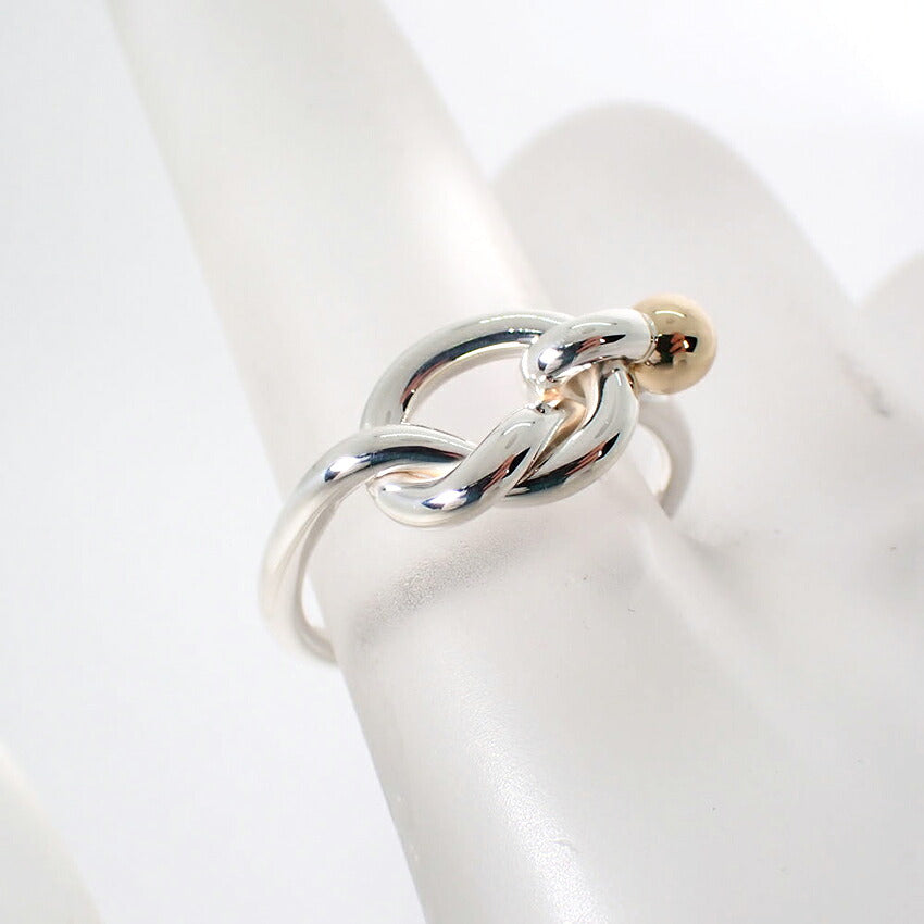 【中古】TIFFANY/ティファニー 925/750 フック＆アイ  リング /9.5号/j305-7