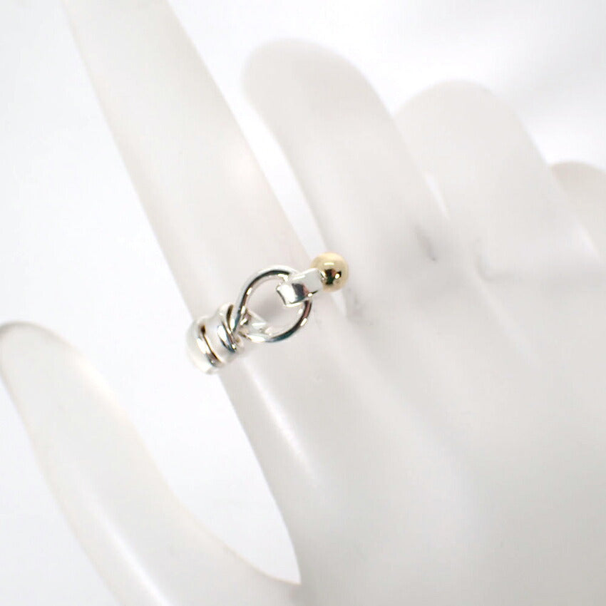 【中古】TIFFANY/ティファニー 925/750 フック＆アイ  リング /9号/j305-9