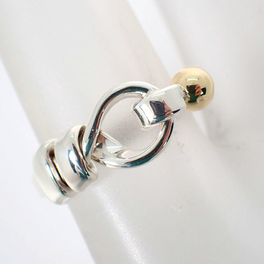 【中古】TIFFANY/ティファニー 925/750 フック＆アイ  リング /9号/j305-9