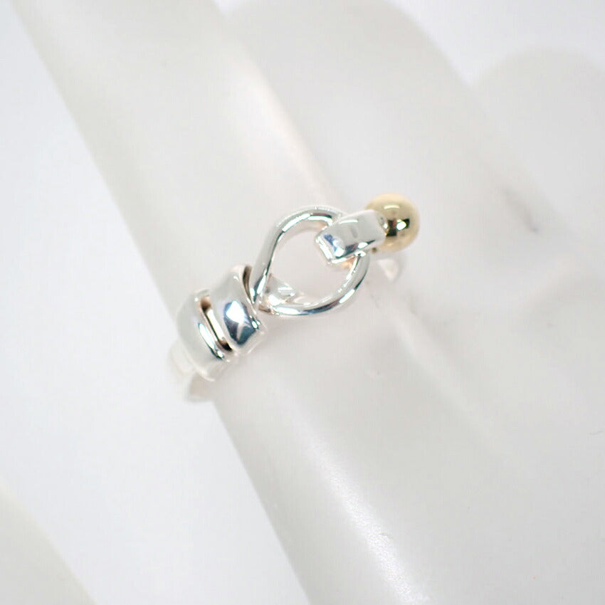 【中古】TIFFANY/ティファニー 925/750 フック＆アイ  リング /9号/j305-9