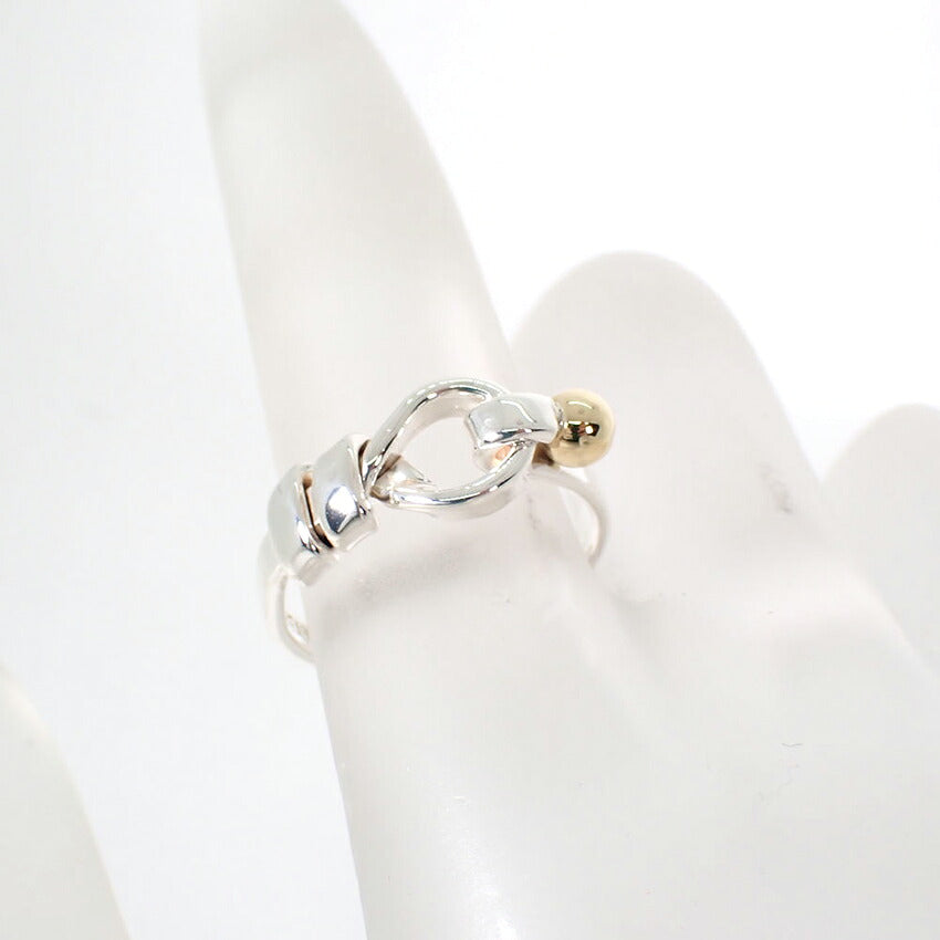 【中古】TIFFANY/ティファニー 925/750 フック＆アイ  リング /9号/j305-9