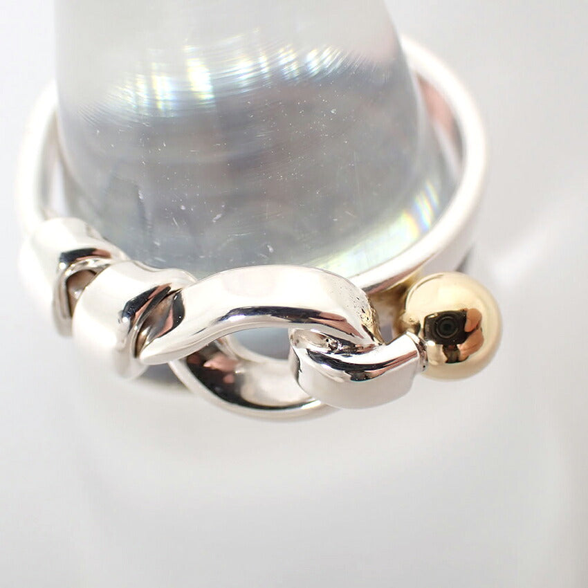 【中古】TIFFANY/ティファニー 925/750 フック＆アイ  リング /9号/j305-9
