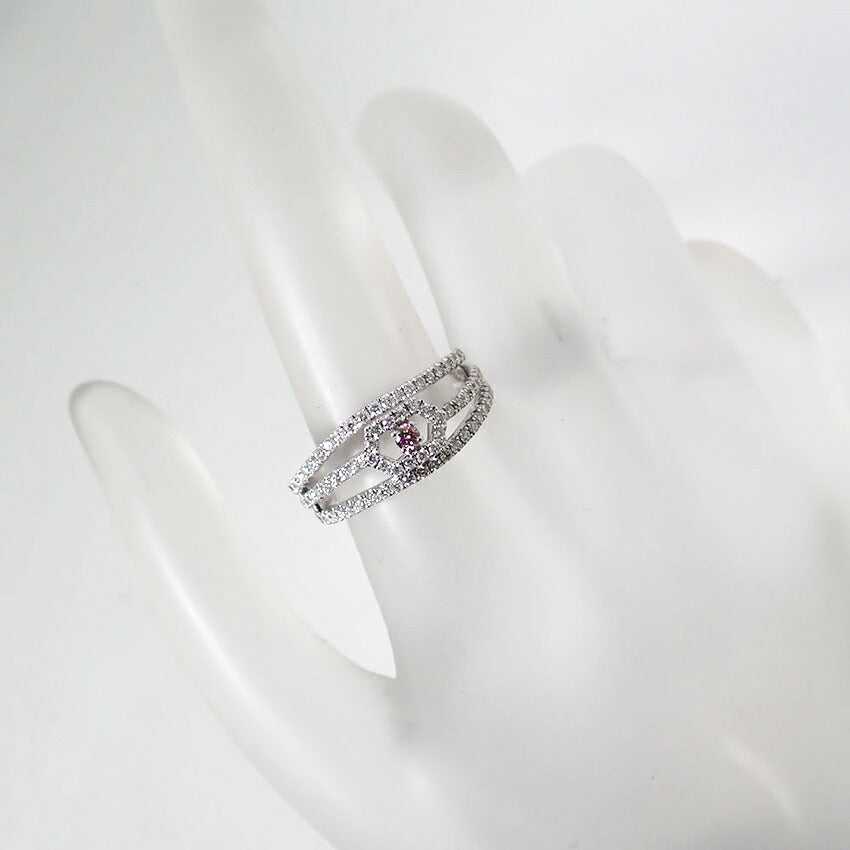 【中古】Pt900 ピンクダイヤモンド リング/13号/j306-1
