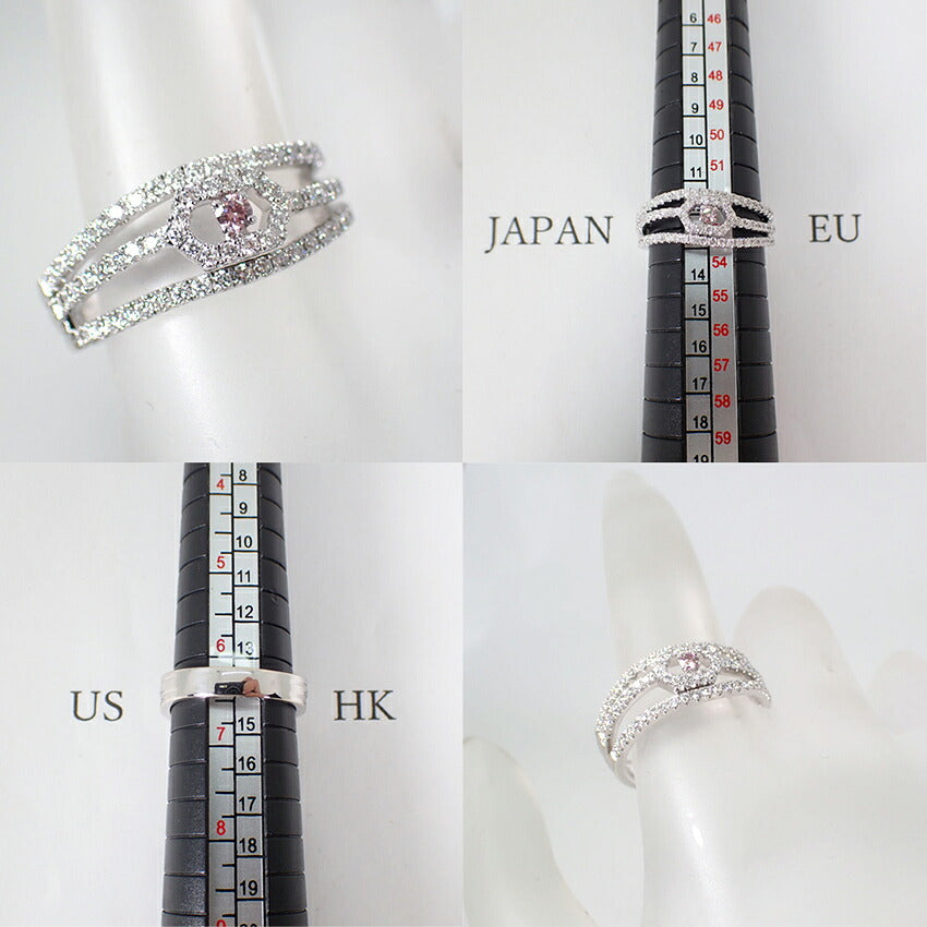 【中古】Pt900 ピンクダイヤモンド リング/13号/j306-1