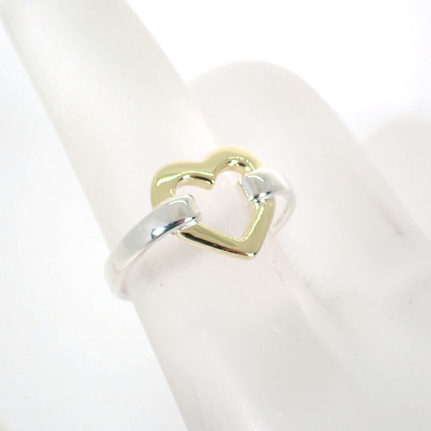 【中古】TIFFANY/ティファニー 925/750 オープンハートリング/9号/j307-10