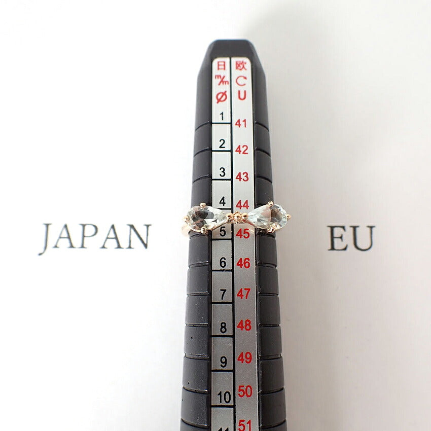 【中古】K10 アクアマリン ピンキー リング/5号/j307-1