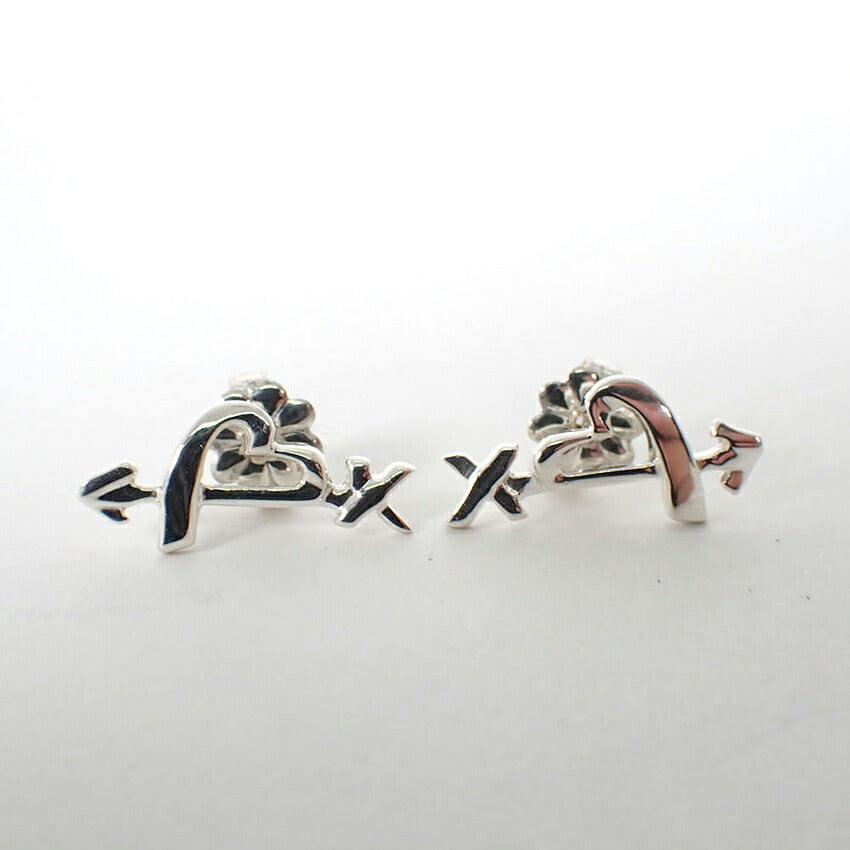 【中古】TIFFANY/ティファニー 925 ラビングハート＆アロー キス ピアス/j308-10