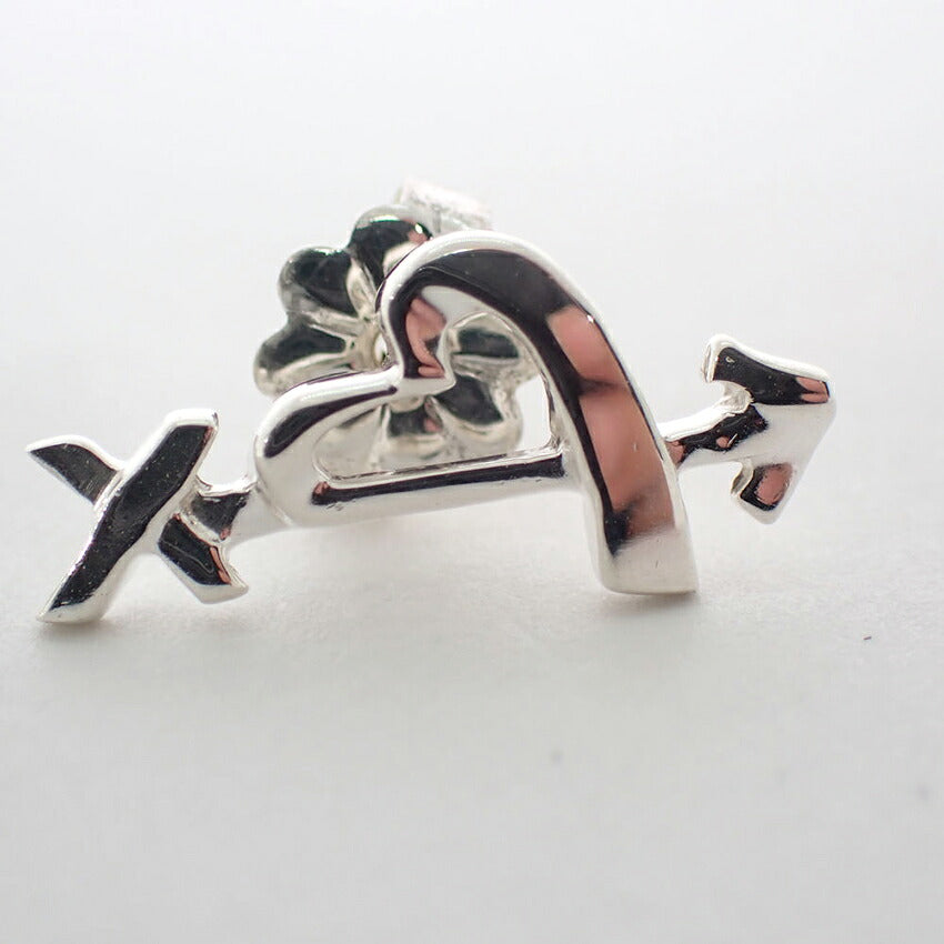 【中古】TIFFANY/ティファニー 925 ラビングハート＆アロー キス ピアス/j308-10