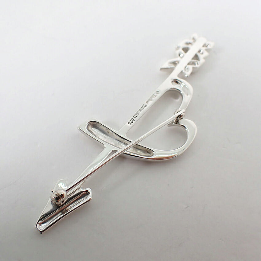 【中古】TIFFANY/ティファニー 925 ラビングハート & アロー キス ブローチ/j308-5