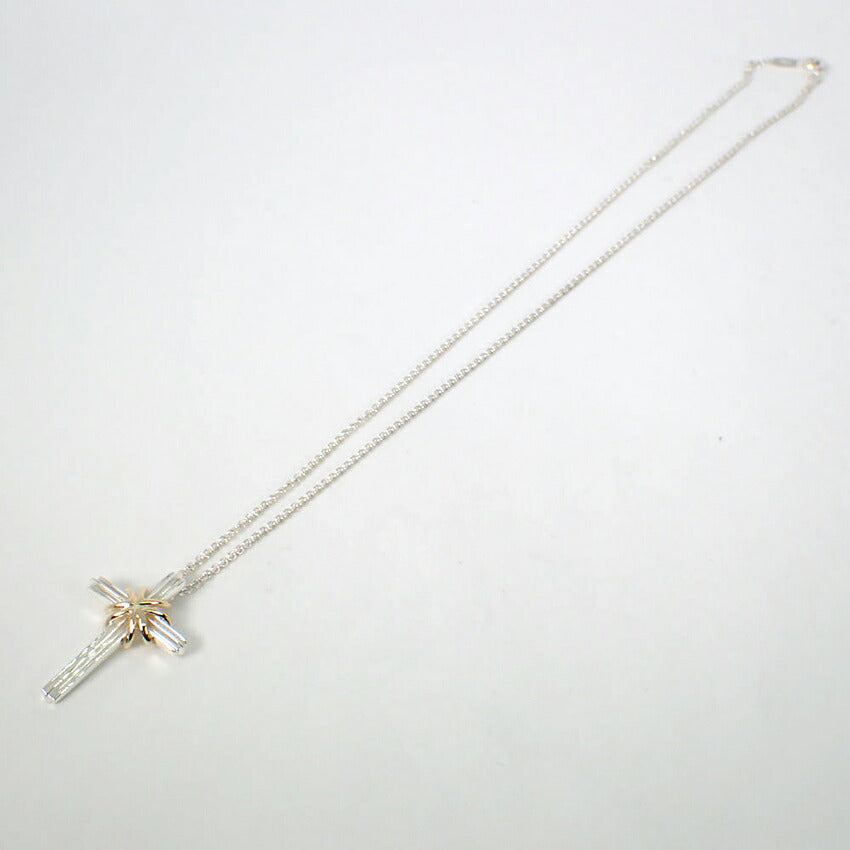 【中古】TIFFANY/ティファニー 925/750 シグネチャー クロス ペンダント/ネックレス/j308-6