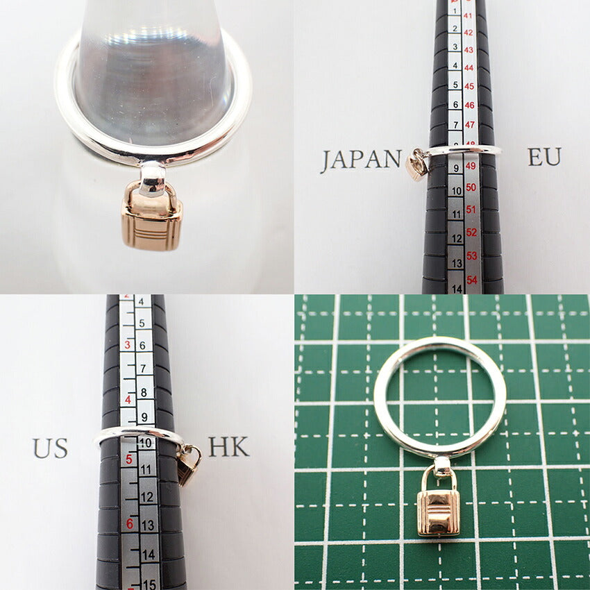 【中古】HERMES/エルメス 925/750 アミュレット カデナ リング /8号/j308-9