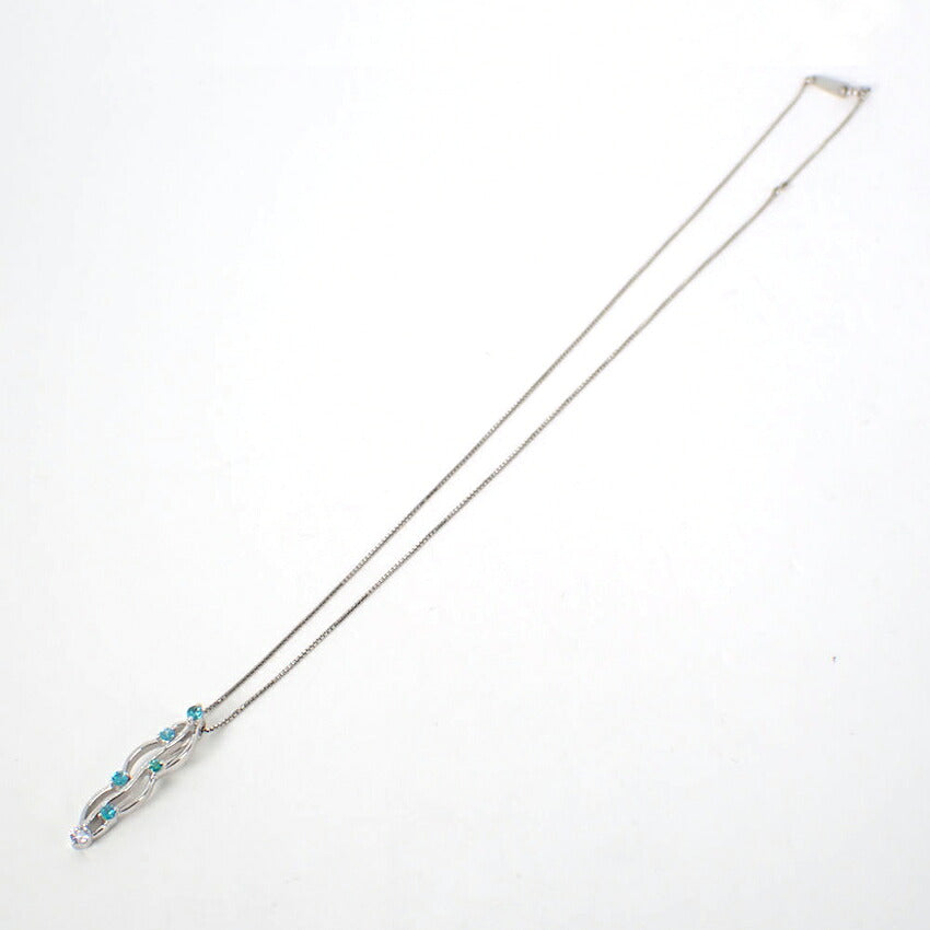 【中古】Pt900/850 パライバトルマリン ダイヤモンド ペンダント/j309-1