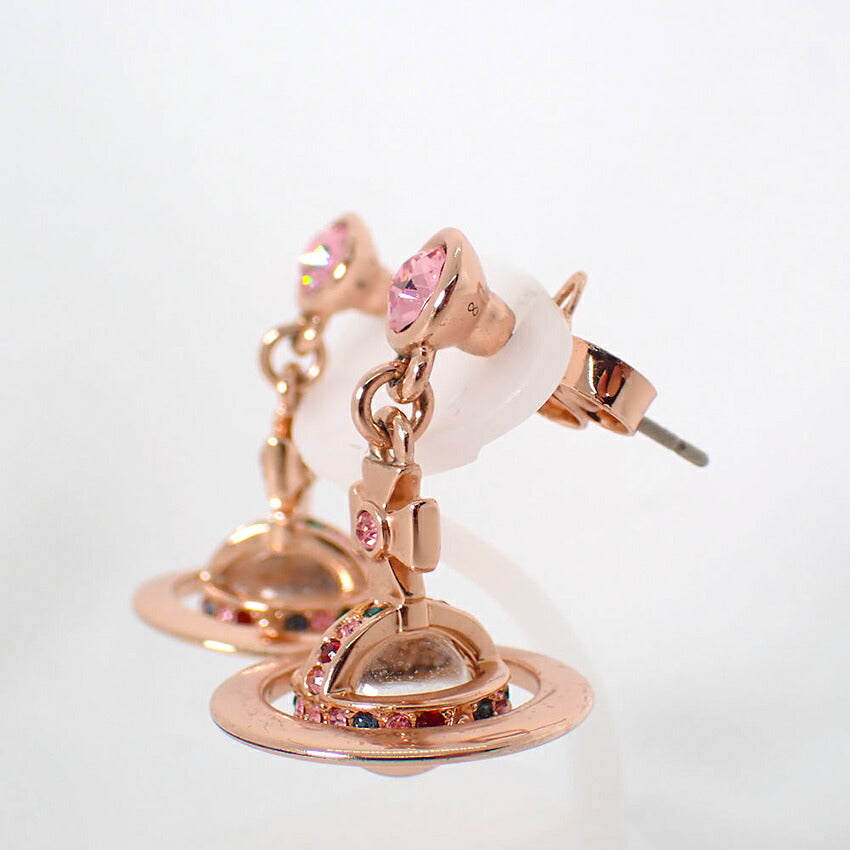 【中古】Vivienne Westwood/ヴィヴィアンウエストウッド オーブ クリスタル ピンク ピアス/j309-2