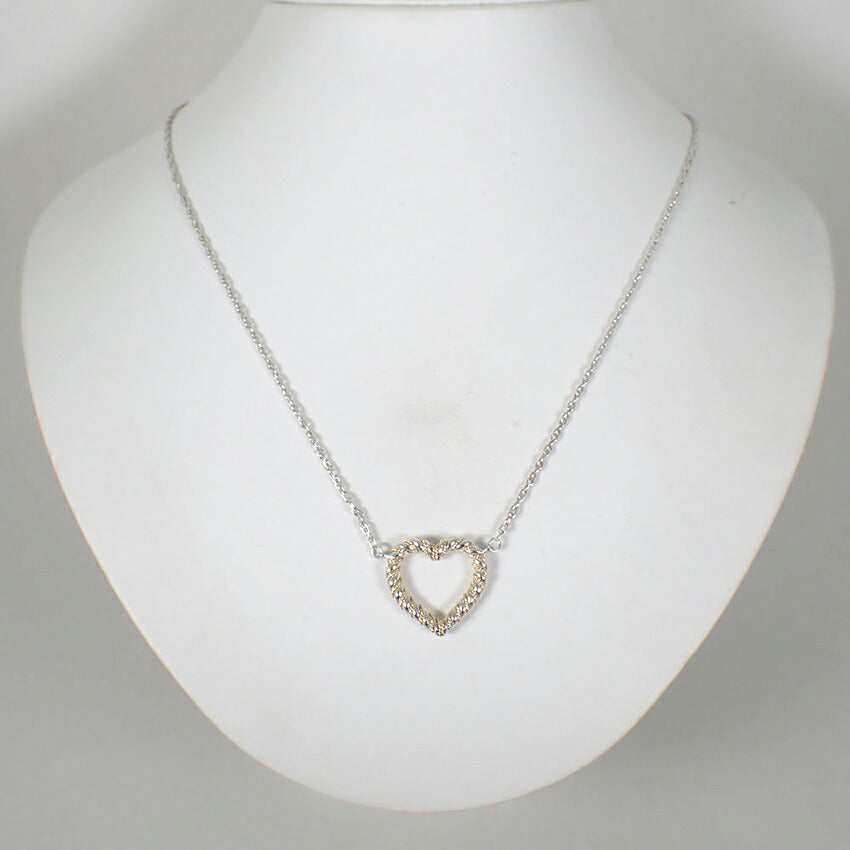 【中古】TIFFANY/ティファニー 925/750 ヴィンテージ ツイストローブ ハート ペンダント/ネックレス/j309-5
