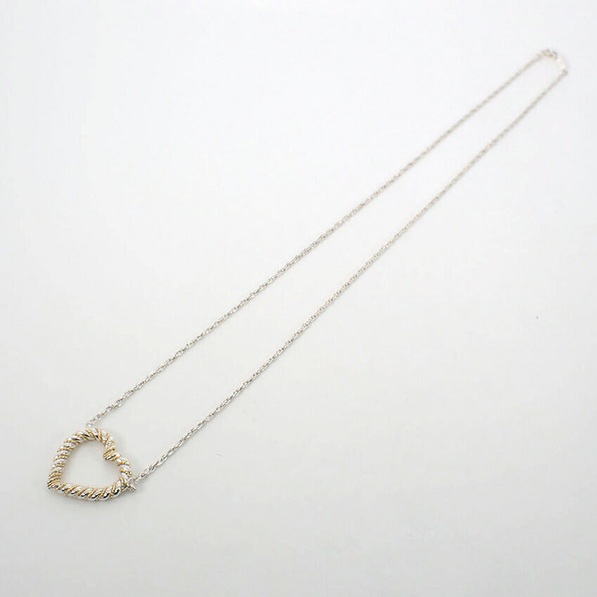 【中古】TIFFANY/ティファニー 925/750 ヴィンテージ ツイストローブ ハート ペンダント/ネックレス/j309-5