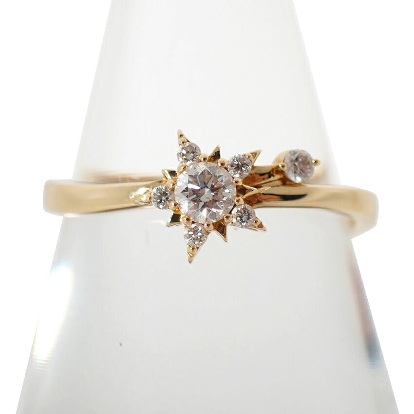 【中古】Star Jewelry/スタージュエリー K18 ダイヤモンド リング /7号/j310-1