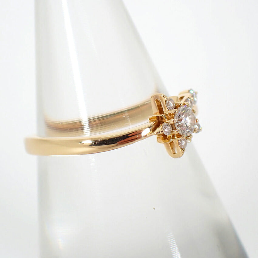 【中古】Star Jewelry/スタージュエリー K18 ダイヤモンド リング /7号/j310-1