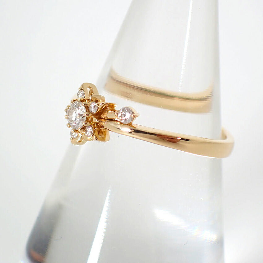 【中古】Star Jewelry/スタージュエリー K18 ダイヤモンド リング /7号/j310-1