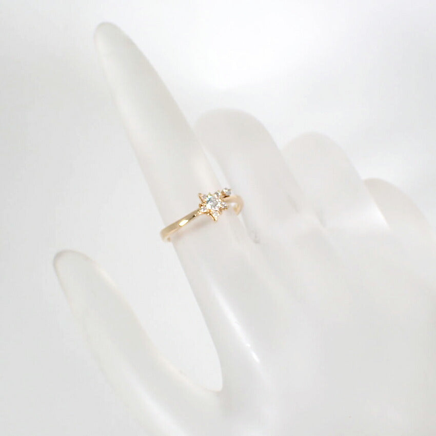 【中古】Star Jewelry/スタージュエリー K18 ダイヤモンド リング /7号/j310-1