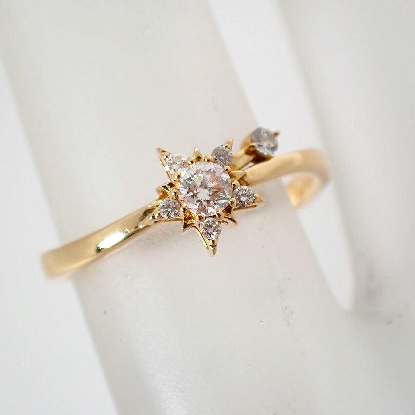 【中古】Star Jewelry/スタージュエリー K18 ダイヤモンド リング /7号/j310-1