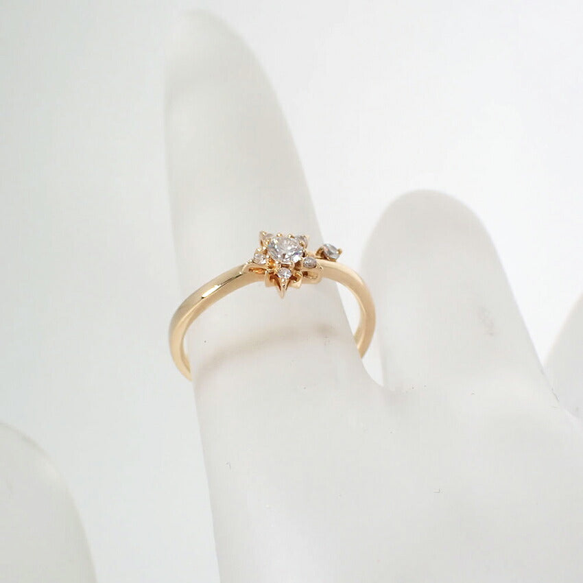 【中古】Star Jewelry/スタージュエリー K18 ダイヤモンド リング /7号/j310-1