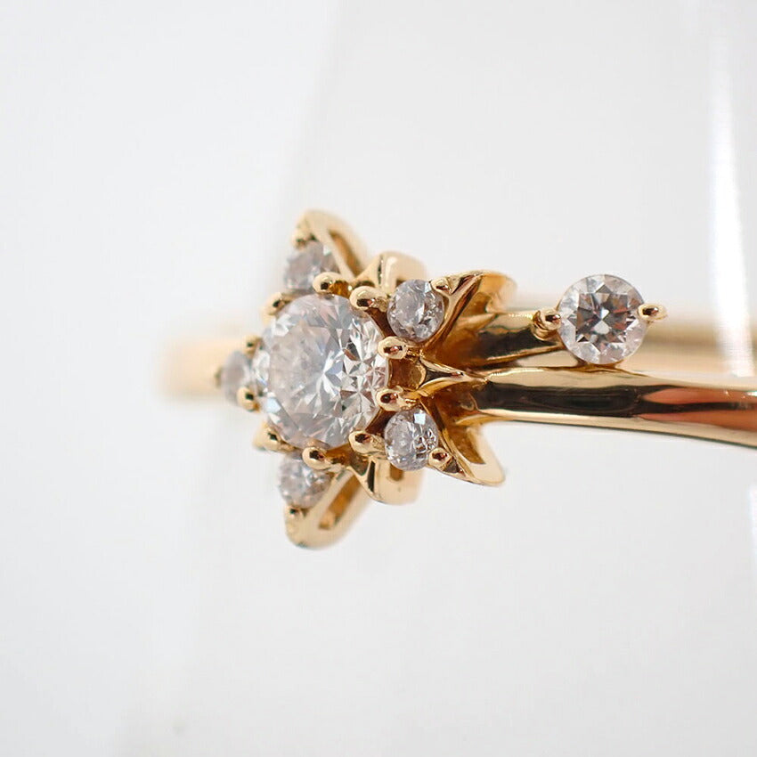 【中古】Star Jewelry/スタージュエリー K18 ダイヤモンド リング /7号/j310-1