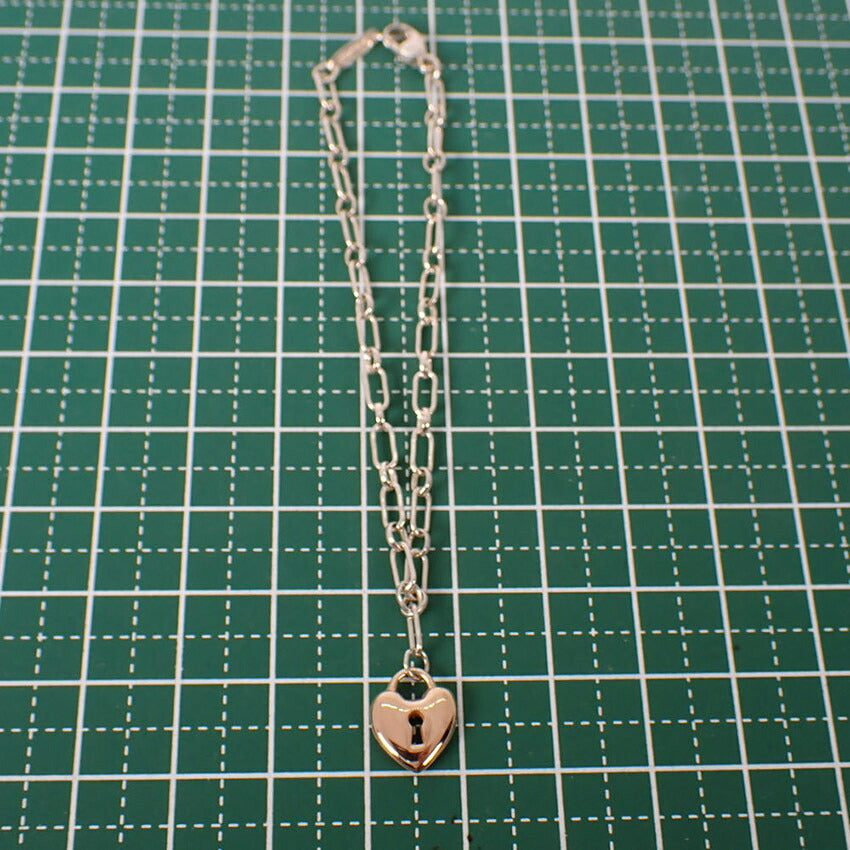 【中古】TIFFANY/ティファニー 925/750  ハートロック ブレスレット/j310-8